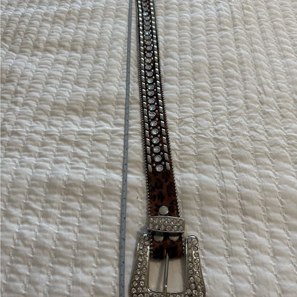 Leopard Print Rhinestone Belt - Picture 3 of 7